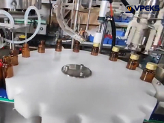 خط تولید پر کردن مایع با دوز کوچک با دستگاه باز کردن بطری، دستگاه بسته بندی و دستگاه برچسب گذاری